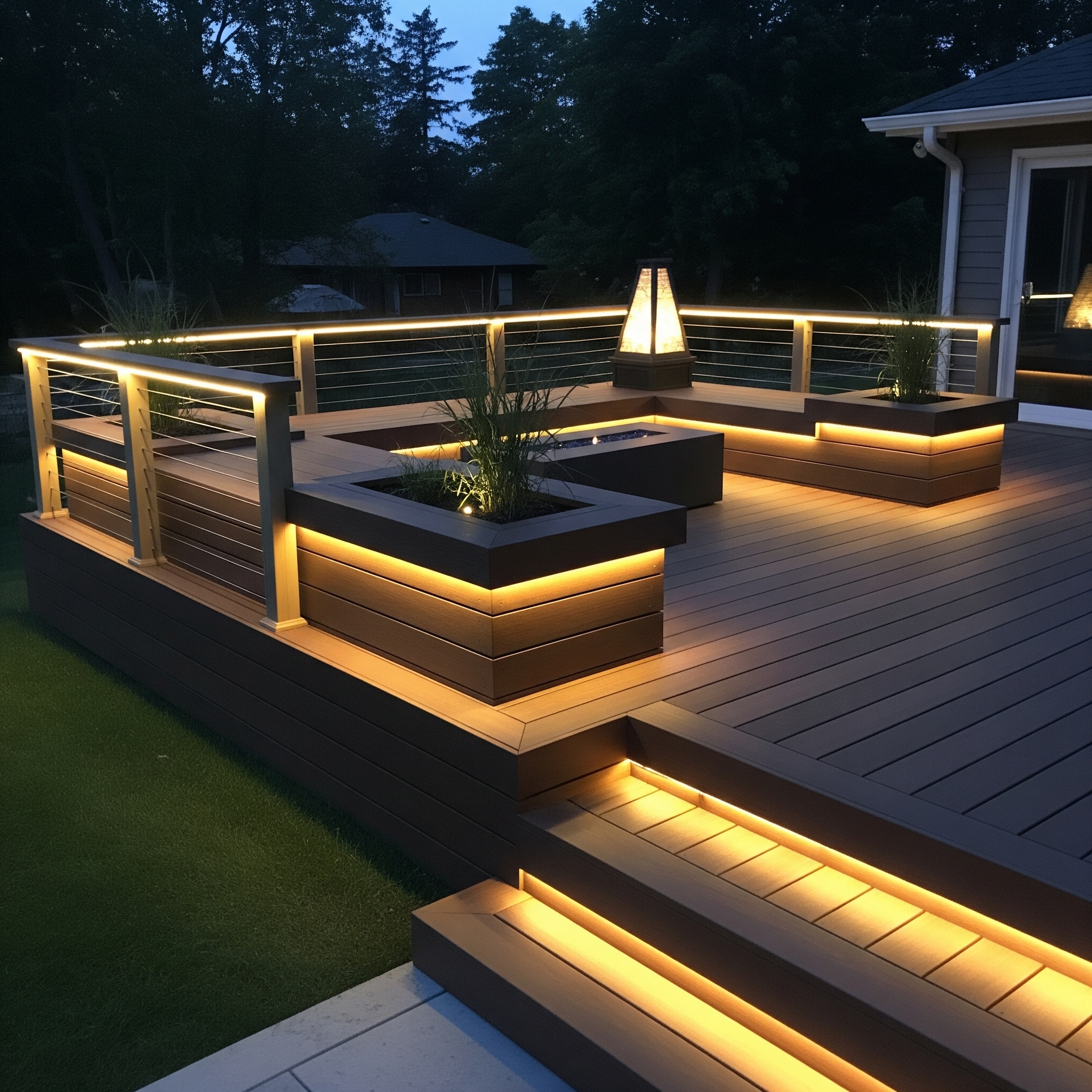 deck lighting integration Long Island